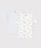 Pack of children's short-sleeved dog-print cotton T-shirts multicolor