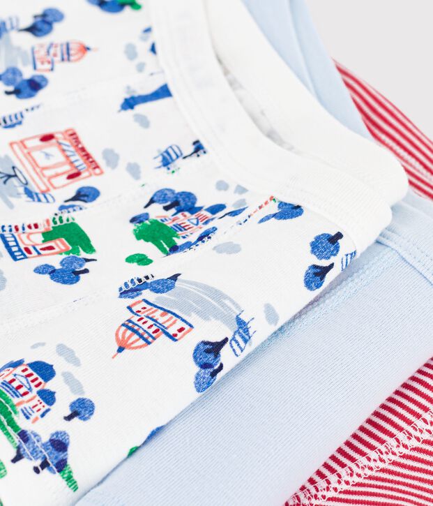 Pack of children's printed cotton boxers with covered waistbands multicolor