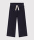 Girls' wide-leg fine velour trousers