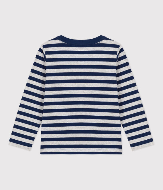 Boys' Long-Sleeved Cotton T-Shirt MEDIEVAL blue/FUMEE