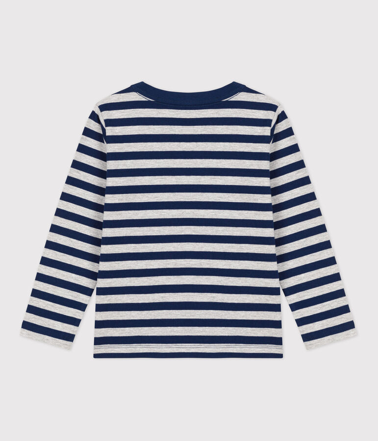 Boys' Long-Sleeved Cotton T-Shirt blue/grey