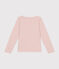 Little girls' long-sleeved rib knit T-shirt SALINE pink