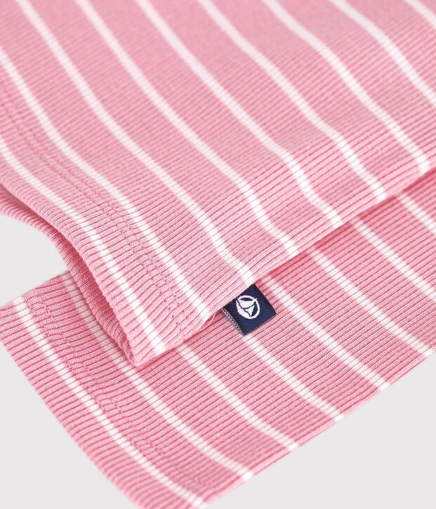 Children's cotton Breton top pink/white