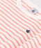 Children's short-sleeved stripy cotton towelling dress MARSHMALLOW orange/ABRICOT
