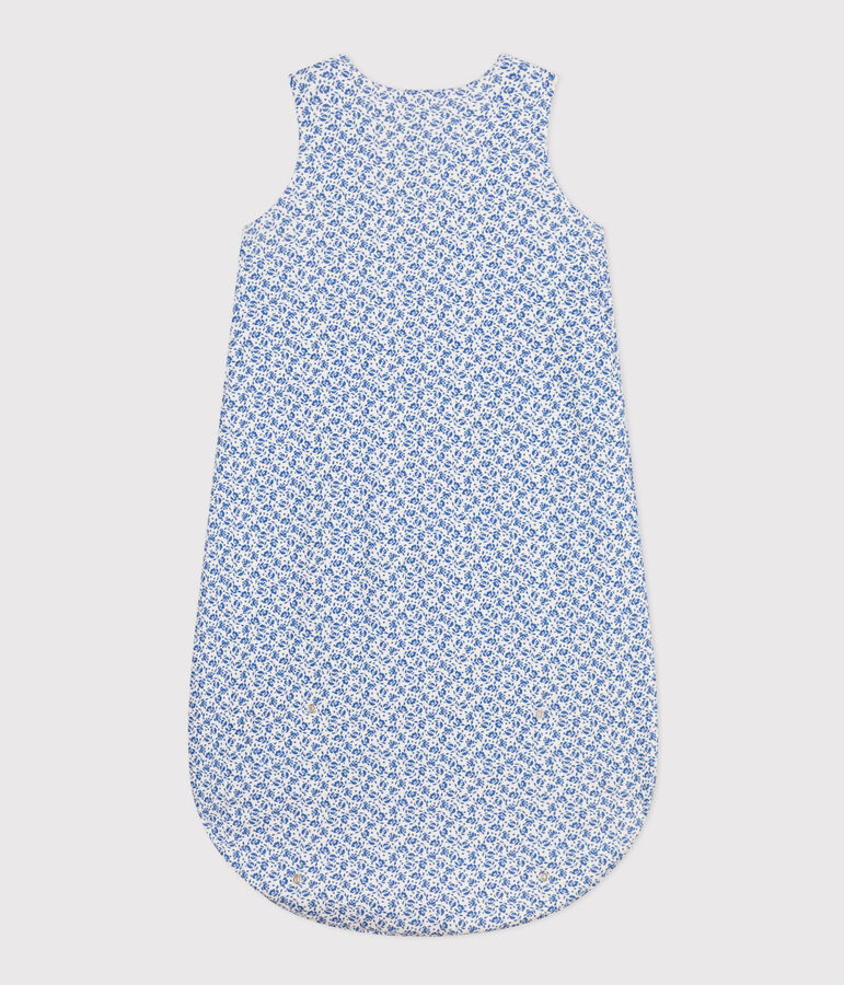 Babies' floral cotton 2 TOG sleeping bag white/blue