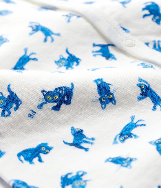 Babies' Kitten Tube Knit Sleepsuit MARSHMALLOW white/MULTICO white