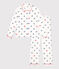 Women's buttoned cotton pajamas with heart print MARSHMALLOW white/MULTICO white