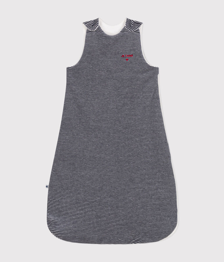 Babies' TOG 2.5 velour sleeping bag blue/white