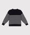 Children's stripy sailor jumper in wool and cotton SMOKING blue/MARSHMALLOW white