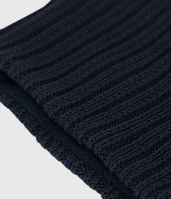 Children's fleece-lined knitted snood SMOKING blue