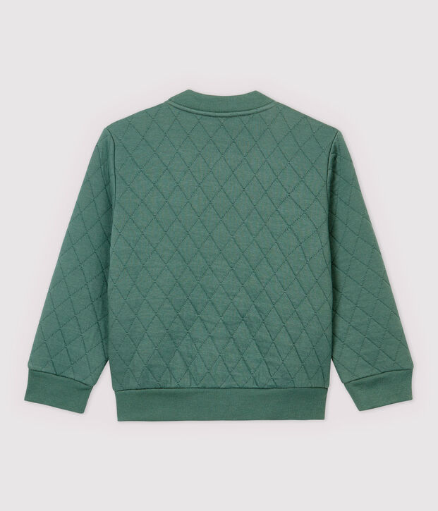 Boys' Tube Knit Baseball Jacket Style Cardigan green