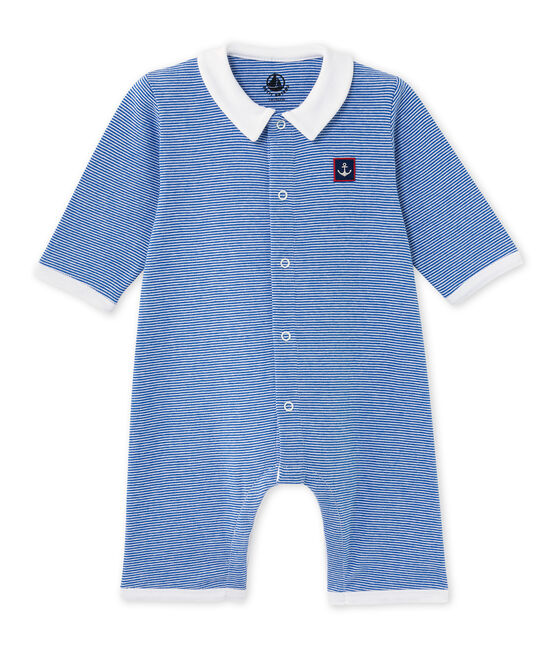 Baby boy milleraies-striped all-in-one DELFT blue/ECUME white