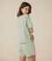Women's Plain Cotton Pyjama Shorts and T-shirt. HERBIER green