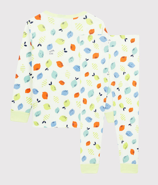 Unisex Lemon Pattern Organic Cotton Pyjamas white/multicolor