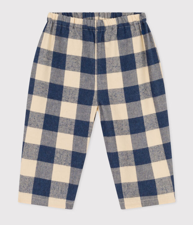 Babies' Checked Flannel Trousers blue/ecru