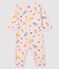 Baby Girls' Footless Ribbed Sleepsuit FLEUR pink/MULTICO white