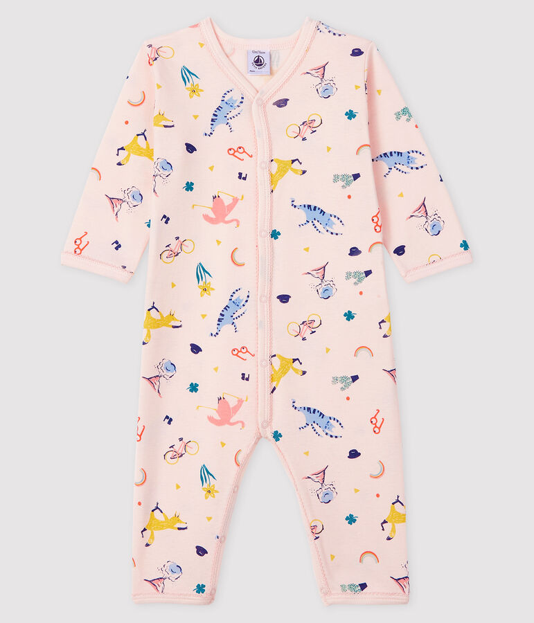 Baby Girls' Footless Ribbed Sleepsuit pink/multicolor