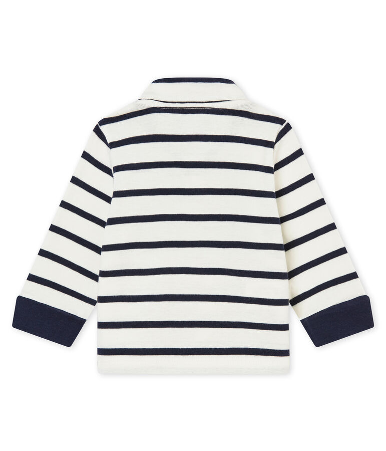 Baby boy's sailor striped polo shirt white/blue