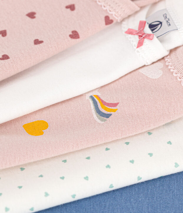 Babies' long-sleeved star and flower patterned bodysuits - 5-pack multicolor