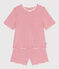 Women's stripy cotton short pyjamas MARSHMALLOW red/SPI