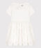 Girls' Short-Sleeved Poplin Dress ECUME 1 white
