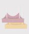 Pack of stripy cotton bra tops for children multicolor