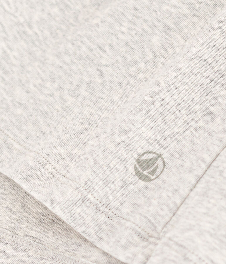 Women's Iconic Plain Cotton V-neck T-Shirt BELUGA CHINE grey