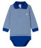 Baby Boys' Pinstriped Polo Shirt Bodysuit LIMOGES blue/MARSHMALLOW white