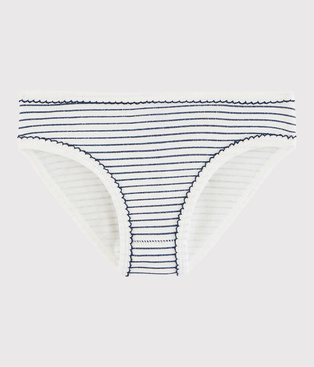 Girls' Cotton Knickers white/blue