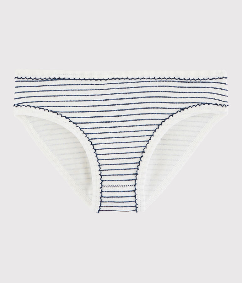 Girls' Cotton Knickers white/blue