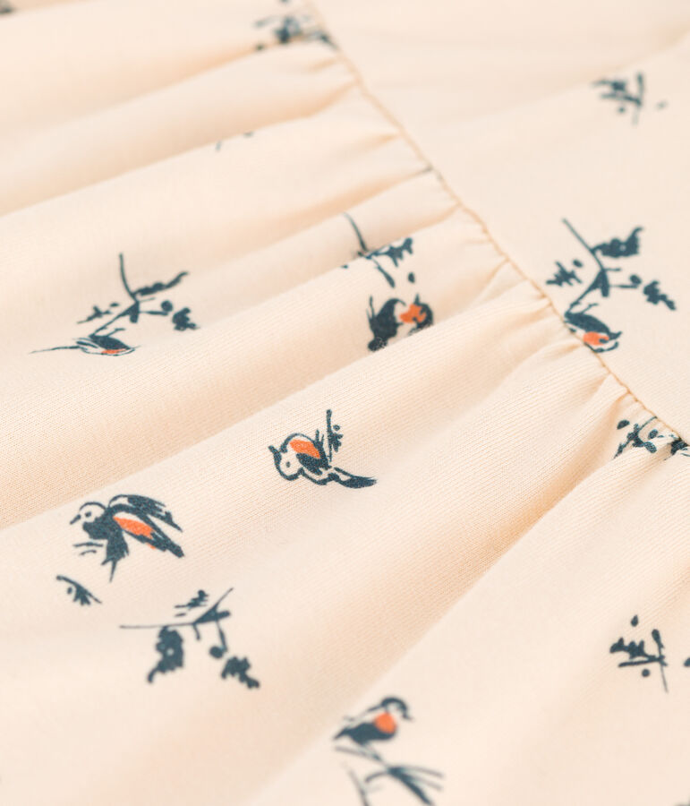 Babies' Long-Sleeved Jersey Dress Ecru/multicolor