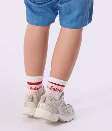 Girls' stripy cotton socks - 2-pack