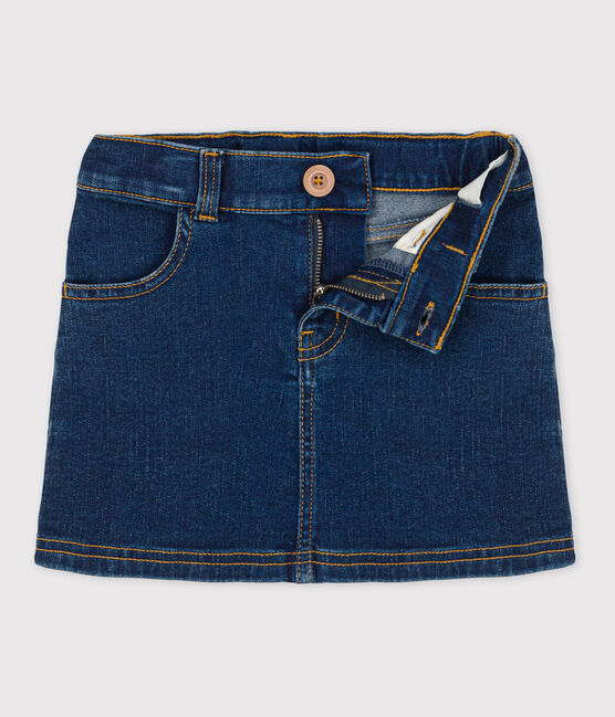 Girls' Straight-Fit Denim Skirt DENIM BRUT blue