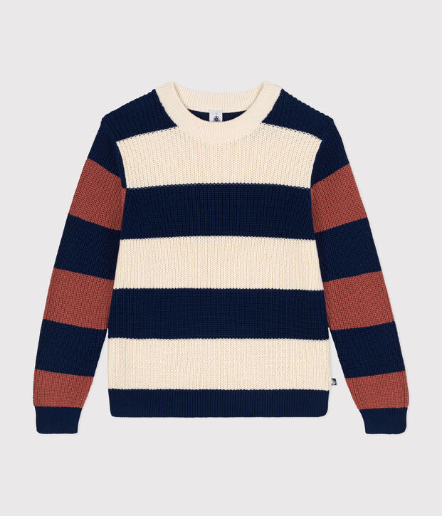 Women's Striped Cotton Pullover Ecru/multicolor