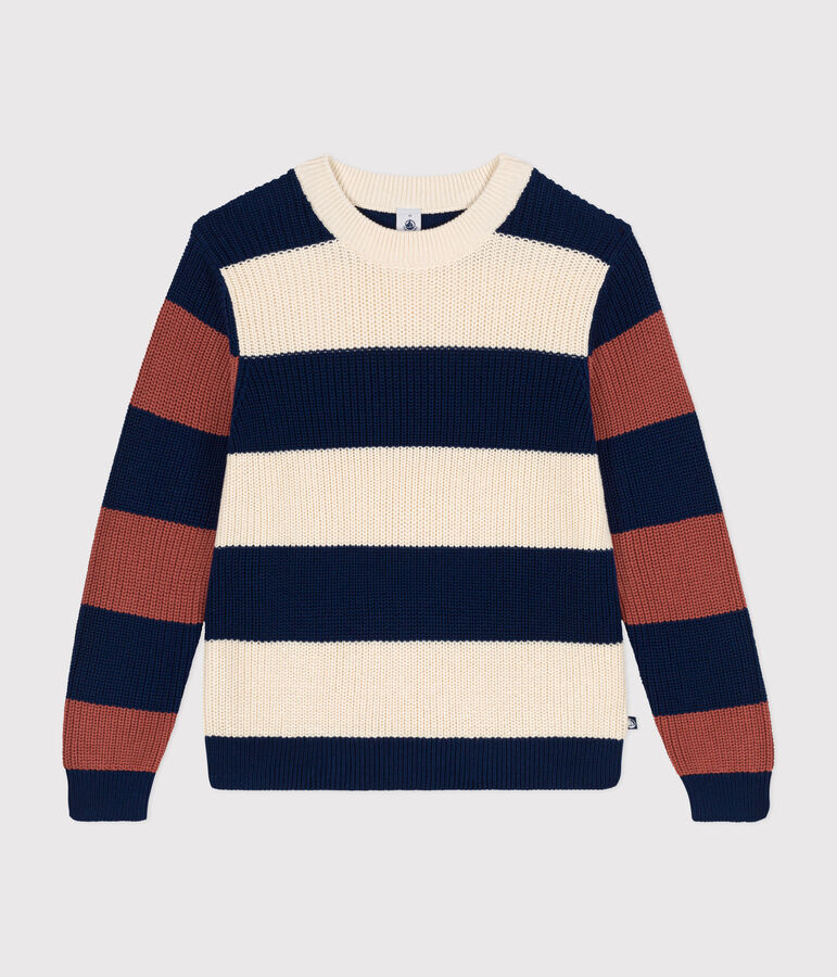 Women's Striped Cotton Pullover Ecru/multicolor