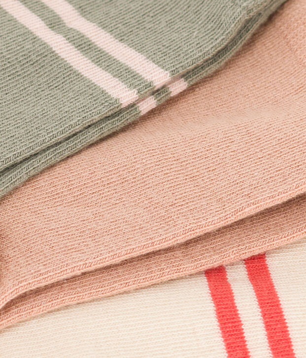 Children's Cotton Jersey Plain Socks - Pack of 3 multicolor