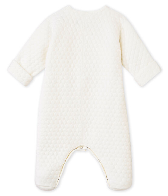 Two-in-one sleepsuit in a quilted tubic MARSHMALLOW white
