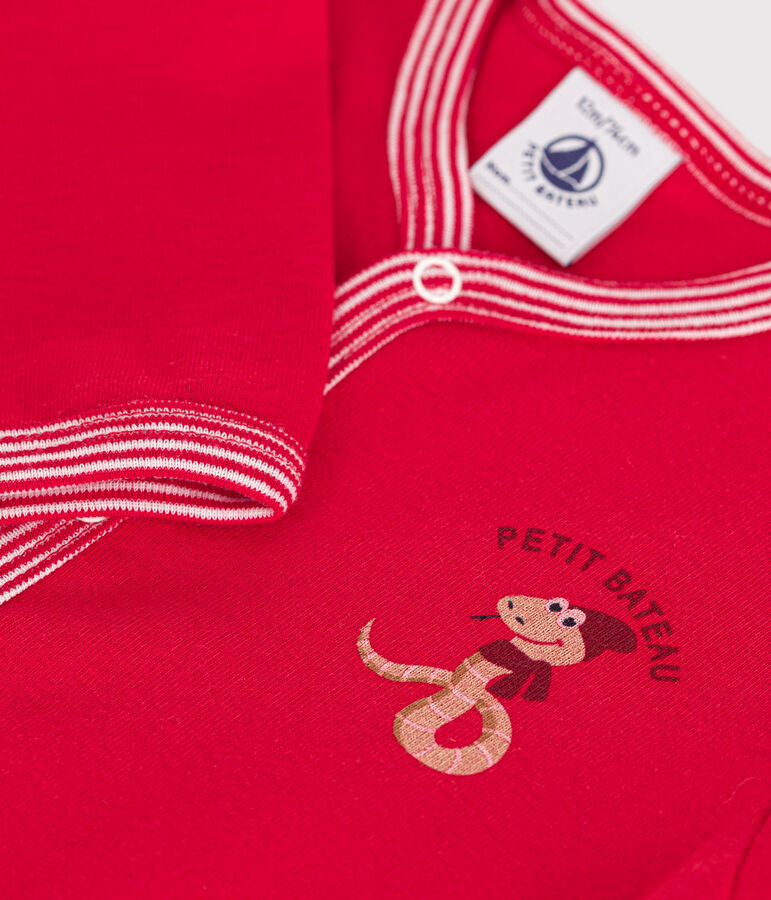 Babies' footless cotton pyjamas red