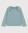 Women's Buttoned Breton Cotton Top BRUT green/AVALANCHE white