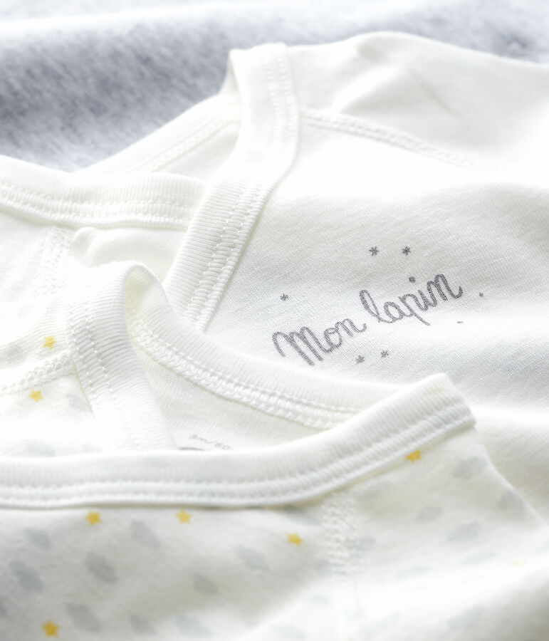 Babies' Long-sleeved Wrapover Organic Cotton Bodysuits - 3-Pack variante 1