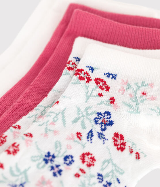 Pairs of girls' flower-print cotton socks - 3-Pack variante 1
