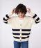 Women's stripy cotton cardigan AVALANCHE white/SMOKING blue