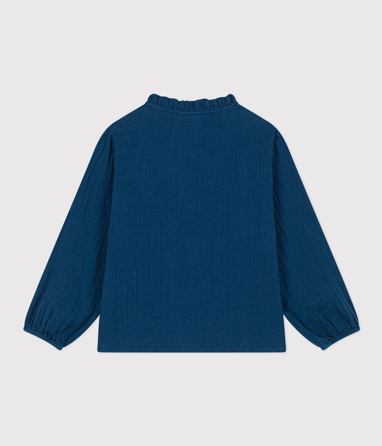 Girls' cotton gauze blouse INCOGNITO blue