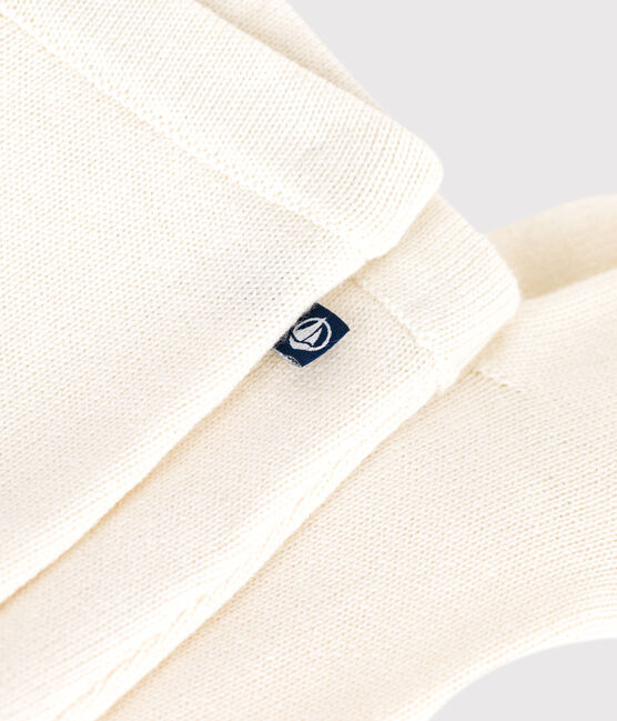 Babies' trousers in a wool and cotton knit MARSHMALLOW white