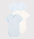 Babies' Short-Sleeved Pinstriped Wrapover Organic Cotton Bodysuits - 3-Pack