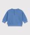 Babies' sweatshirt in plain cotton with embroidery blue
