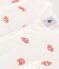 Babies' short cotton crab pattern jumpsuit MARSHMALLOW white/MULTICO white