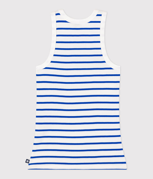 Women's Iconic striped cotton tank top white/blue