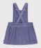 Babies' long-sleeved plain corduroy dress purple