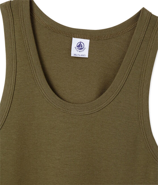 Women's vest top in heritage rib LITOP green